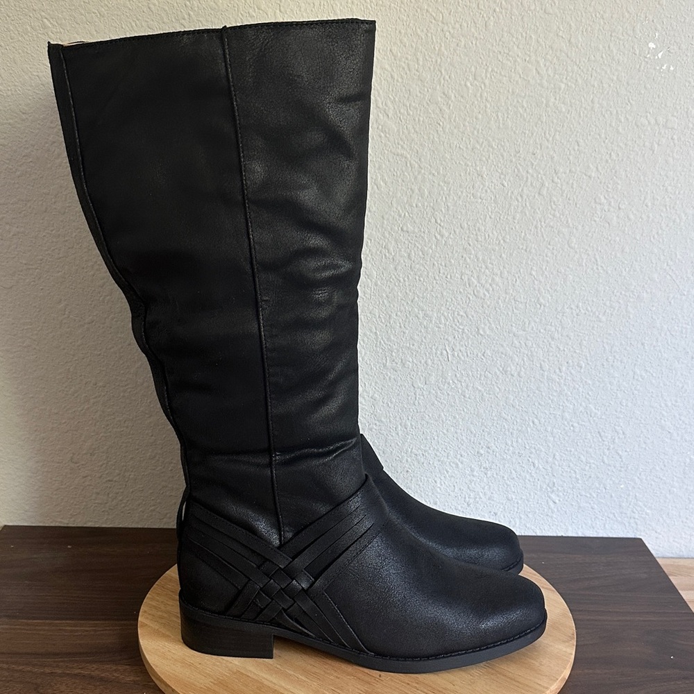 Journee Collection Womens Meg Stacked Heel Over the Knee Boots